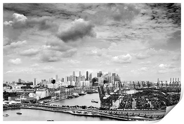 Singapore skyline Print by Stephen Mole