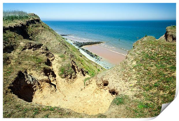 Beach from Cliffs Print by Stephen Mole