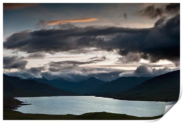 Evening over Loch Arklett Print by Stephen Mole