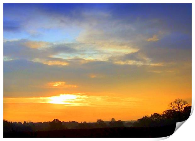 Sunset over the Derbyshire Dales Print by Pete Holloway