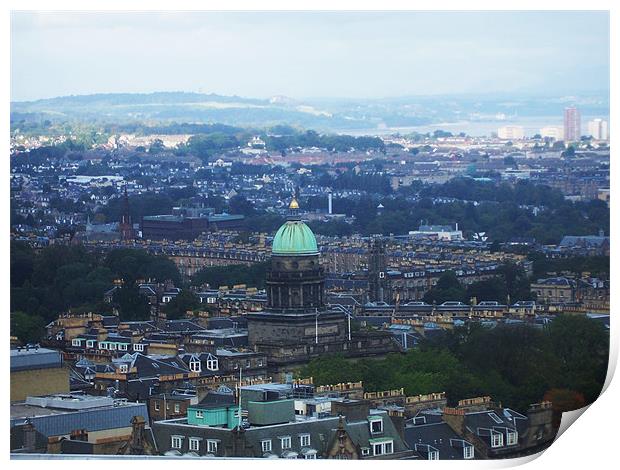 View from Edinburgh Castle Print by Angie Henley