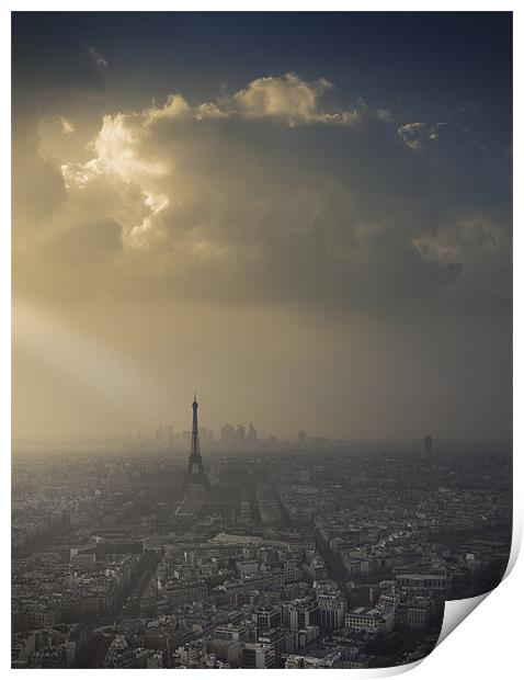 Eiffel Tower skyscape Print by James Rowland
