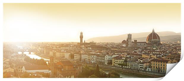 Sunset over Santa Maria del Fiore Print by James Rowland