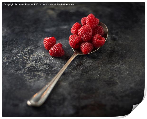 A Spoonful of Raspberries Print by James Rowland