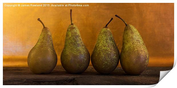 The Four Pears Print by James Rowland