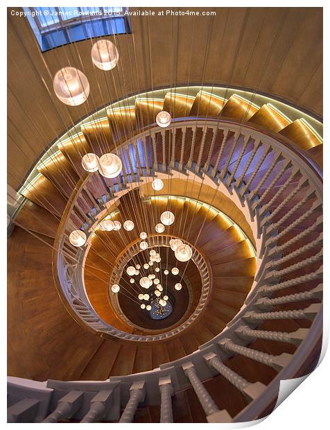  The Spiral Stairs Print by James Rowland