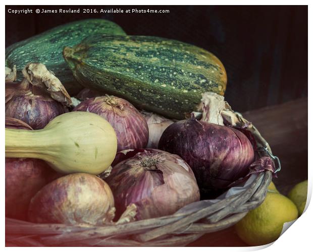 Vegetable Still Life Print by James Rowland