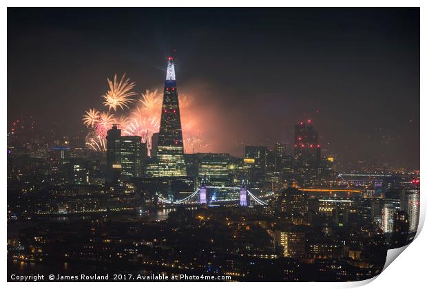 London City Fireworks 2017 Print by James Rowland