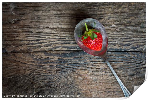 Strawberry on a Spoon Print by James Rowland