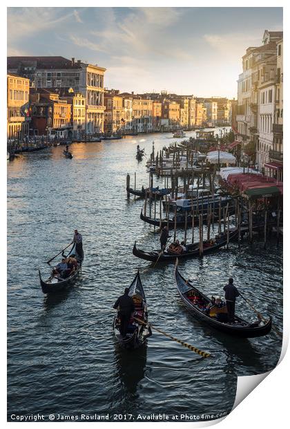 Venetian Gondolas Print by James Rowland