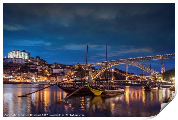 Porto at Night Print by James Rowland