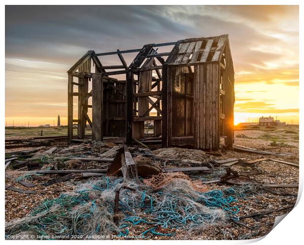 Shed and Nets Print by James Rowland