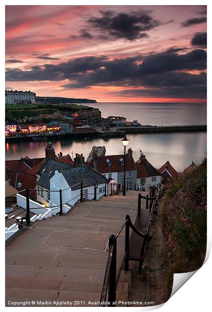 The 199 Steps At Sunset. Print by Martin Appleby