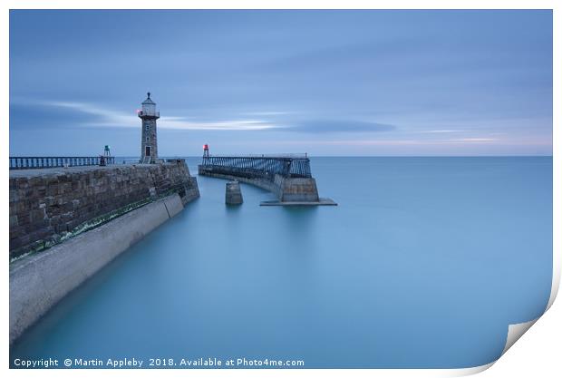 Whitby Pier Print by Martin Appleby