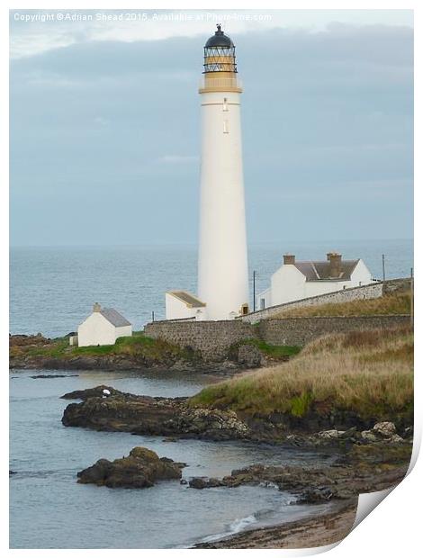  Scurdy Ness Lighthouse Print by Adrian Shead