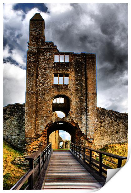 Sherborne Castle HDR lens correction Print by Dave Windsor