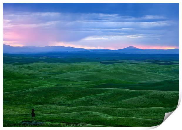 Red Dawn over the Palouse Print by Mike Dawson