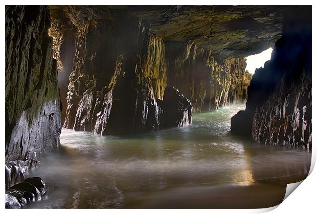 Remarkable Sea Cave Print by Mike Dawson