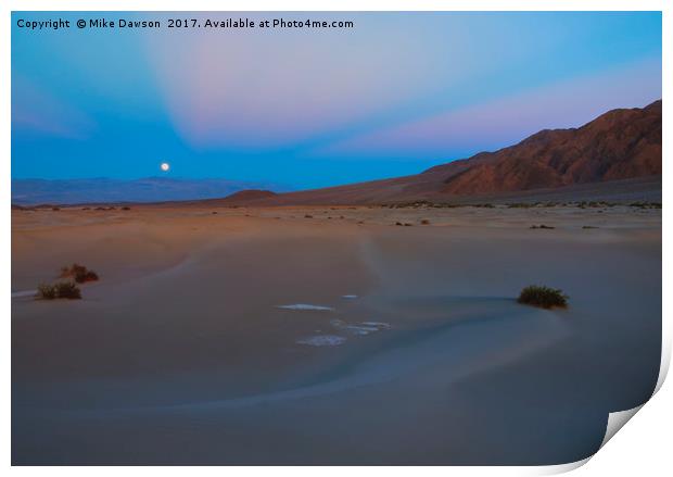 Death Valley Moonrise Print by Mike Dawson