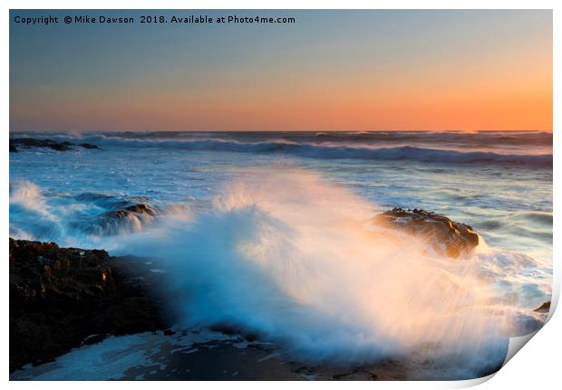 Sunset Wave Explosion Print by Mike Dawson