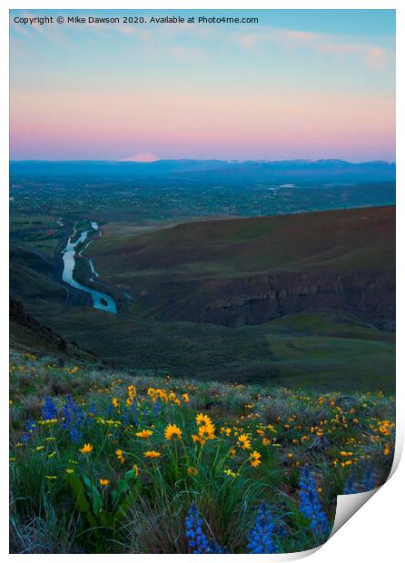 Yakima River Dawn Print by Mike Dawson
