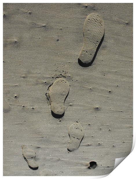 Footprints in the sand Print by Lisa Tayler