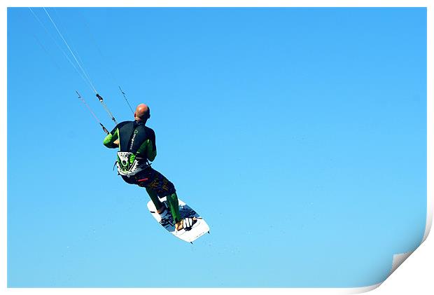 Kite Surfing in Hunstanton Print by rachael hardie