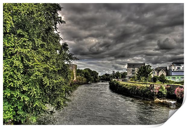 River Corrib, Galway City Print by Andreas Hartmann