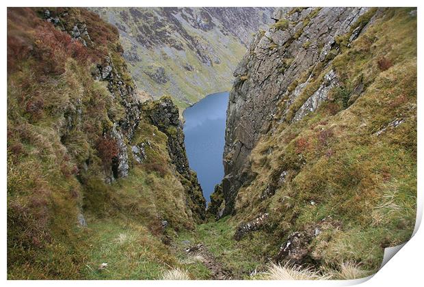 Ravine in Wales Print by Dave Wyllie