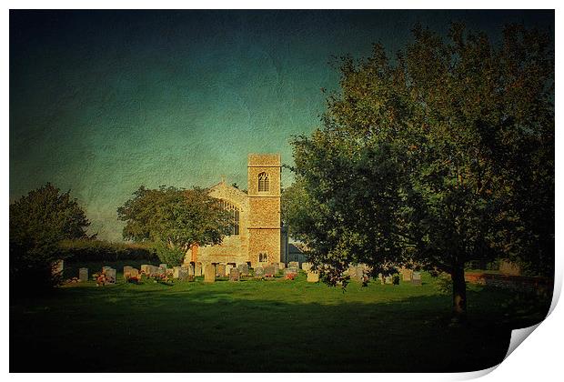 Edgefield Church in Norfolk Print by Julie Coe
