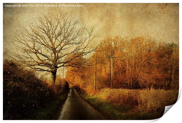 Barningham Road Home. Print by Julie Coe