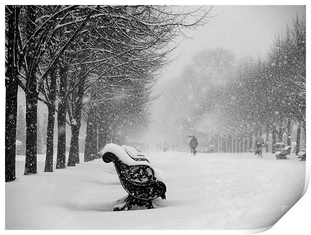 Snowy London Print by Jozsef Borsfai