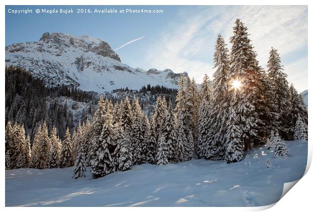 Winter landscape near Lech resort, Austria Print by Magdalena Bujak