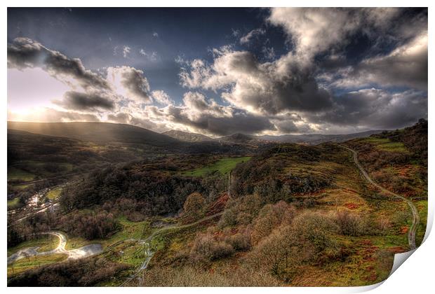 View from Dolwyddelan Castle Print by Mark Pritchard