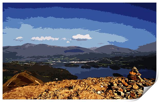 Catbells Summit Print by Mark Pritchard