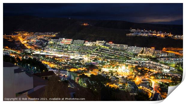 Nightime Over Puerto Rico Print by Rob Hawkins