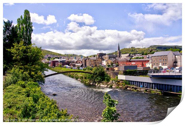 Pontypridd River Vista Print by Rob Hawkins