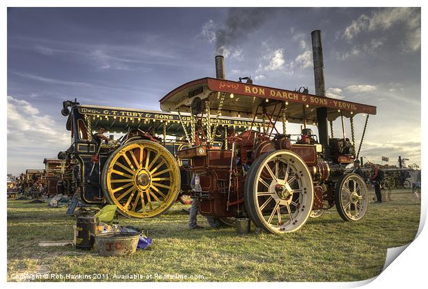 Showmans Engines at the fair Print by Rob Hawkins