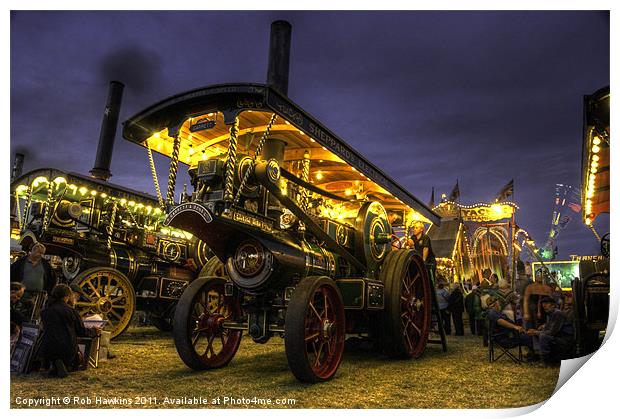 Showmans Engine by night Print by Rob Hawkins