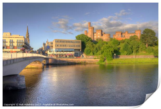 Inverness river and castle  Print by Rob Hawkins