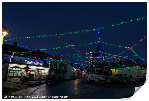 Uffculme christmas lights Print by Rob Hawkins