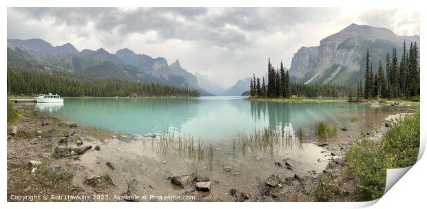 Lake Maligne Panorama Print by Rob Hawkins