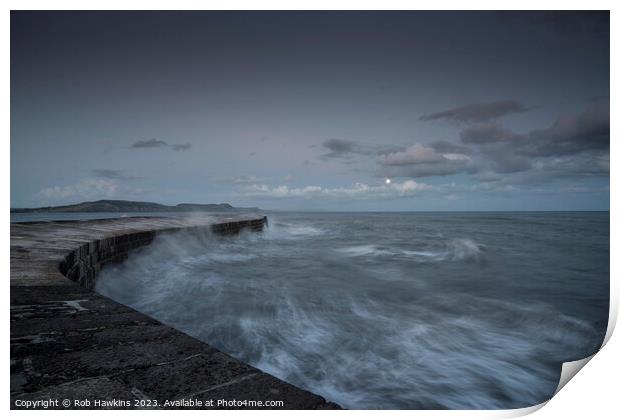 Stormy Seas at the Cobb  Print by Rob Hawkins