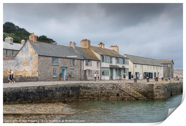 St Michaels mount harbour cottages  Print by Rob Hawkins