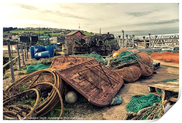 Whitehaven Fishing Paraphernalia Print by Rob Hawkins