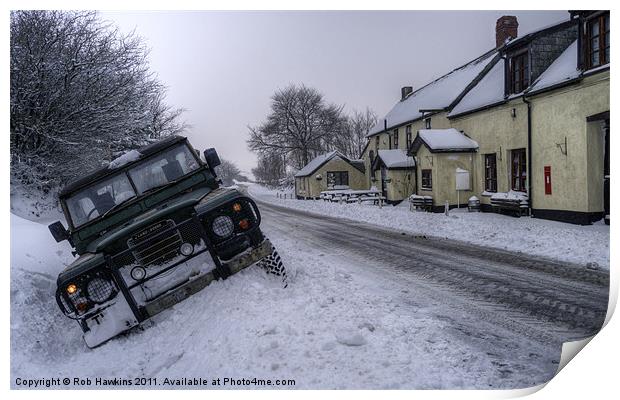 Landy in the Ditch Print by Rob Hawkins