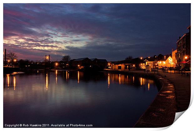 Exeter Quay at Dusk Print by Rob Hawkins