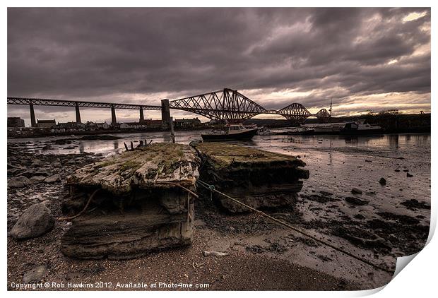 Old Jetty by the bridge Print by Rob Hawkins