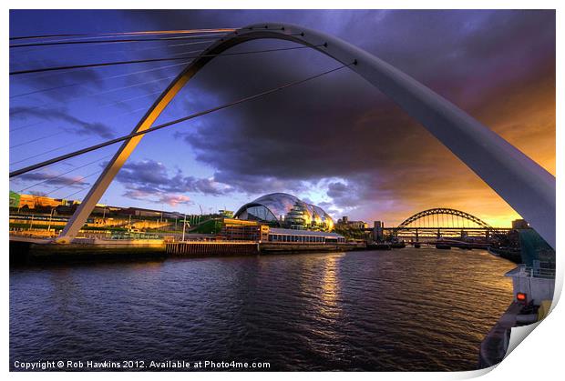 Fine Tyne sunset Print by Rob Hawkins