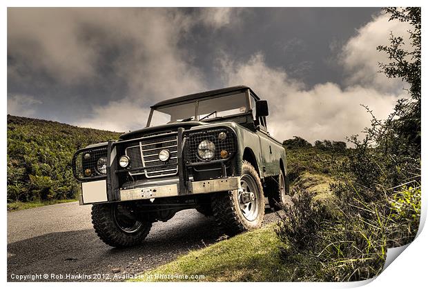 Landy on the Moors Print by Rob Hawkins